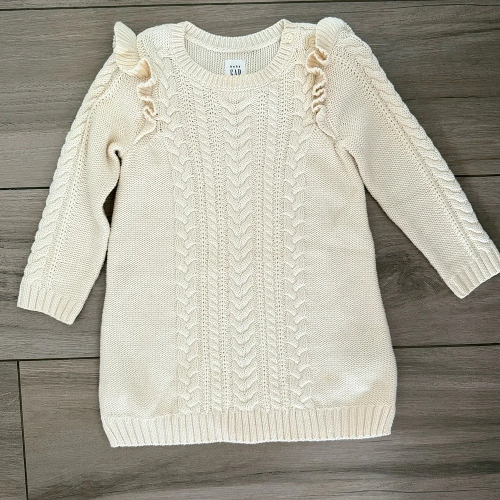 Cream Knit Dress and Plaid Dress Set toddler Christmas dress
